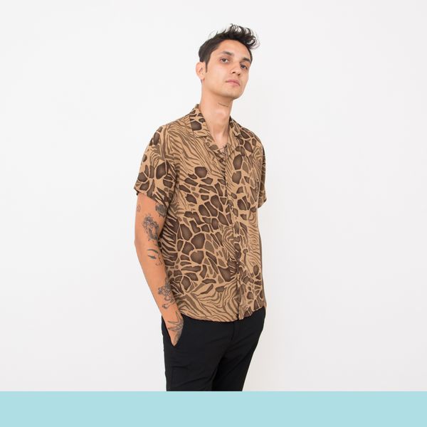 Camisa Manga Corta Leopardo – Hecho mano y más